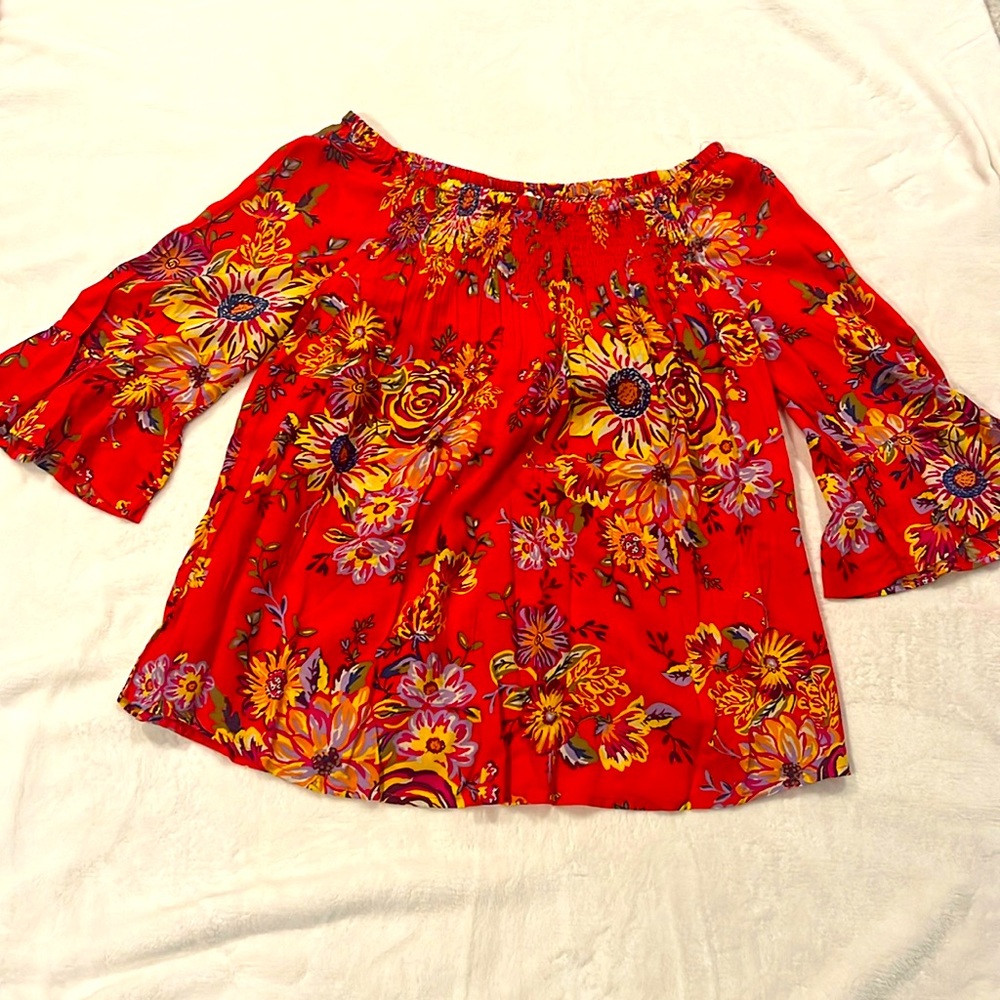 Adorable off the shoulder top!